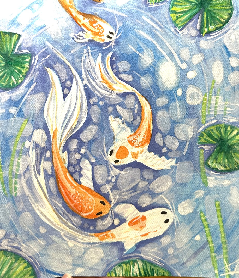 Rainy Koi Pond